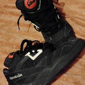 Reebok Black and Orange High-Top Sneakers